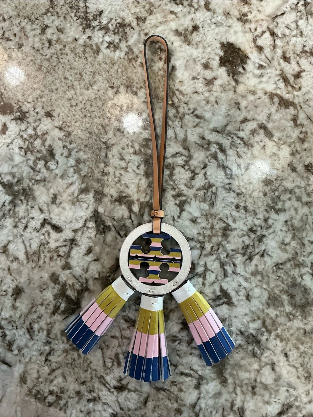 Tory Burch Leather NWOT Tassel Keychain Charm in Multicolor